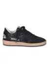 Golden Goose Sneakers Ball-star In Suede E Glitter In Black