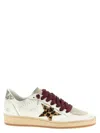 Golden Goose Ball Star Sneakers Leopard Emblem Glitter Heel In Multi