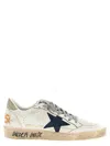 Golden Goose Ball Star Sneakers In Vintage Effect Leather With Blue Leather Star Shoes