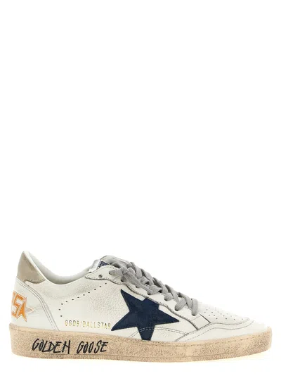 Golden Goose Ballstar Nappa Upper Toe And Spur Suede Star Leather Heel Sneakers Beige In White