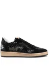 Golden Goose Sneakers Ball-star In Suede E Glitter In Nero