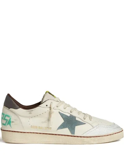 Golden Goose Unisex Ballstar Leather Sneakers In Silver