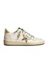 Golden Goose Ball Star Sneakers With Gold Star And Heel Tab In Nude