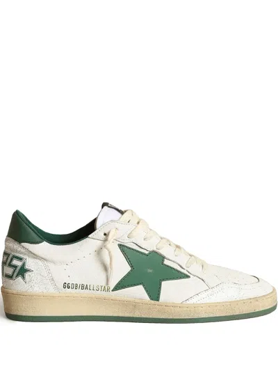 Golden Goose Ball Star Sneakers In White/green