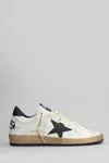 Golden Goose Women's Ball Star Sneakers In White Nappa Leather With Black Leather Star And Heel Tab In White
