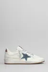 Golden Goose Ball Star Distressed Multicolored Sneakers In White