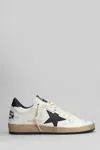Golden Goose Women's Ball Star Sneakers In White Nappa Leather With Black Leather Star And Heel Tab In White