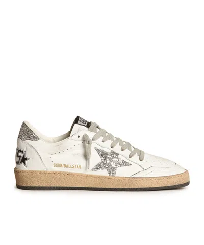 Golden Goose Deluxe Brand Women Ballstar Leather Sneakers With Logo On The Side In White