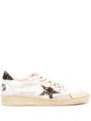 Golden Goose Ball Star Sneakers Leopard Print In White