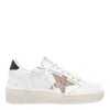 Golden Goose Women's Ball Star 2 Sneakers With Gold Glitter Star And Black Glitter Heel Tab In White