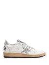 Golden Goose Low Top Leather Sneakers With Glitter Detail In White