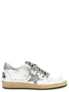 Golden Goose Low Top Leather Sneakers With Glitter Detail In White