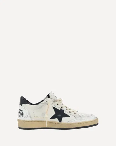 Golden Goose Ballstar' Black And White Low Top Sneakers With Star Patch On The Side And Contrasting Heel With Wri In Pink