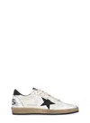 Golden Goose Ballstar Black And White Low Top Sneakers With Star Patch On The Side And Contrasting Heel With Writ In White