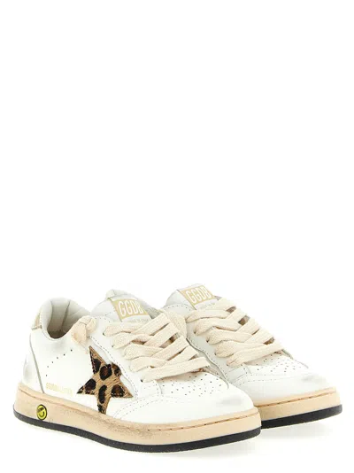 Golden Goose Kids' Ball Star Sneakers In White