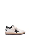 Golden Goose Ballstar' Black And White Low Top Sneakers With Star Patch On The Side And Contrasting Heel With Wri In White