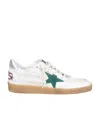 Golden Goose Leather Low Top Sneakers With Distressed Effect In White