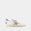 Golden Goose White Leather Sneakers In White