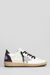 Golden Goose Leather Sneakers With Glitter And Star Patch In White
