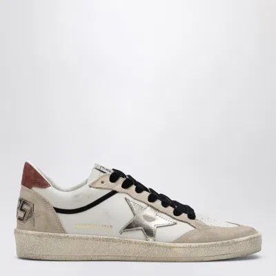 Golden Goose Ball Star Leather Upper Suede Toe And Spur Laminated Star Waxed Suede Heel Sneakers White