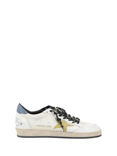 Golden Goose Ball Star Sneakers In White/honey/water Blue