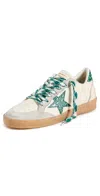 GOLDEN GOOSE BALL STAR SNEAKERS WHITE/ICE/GREEN