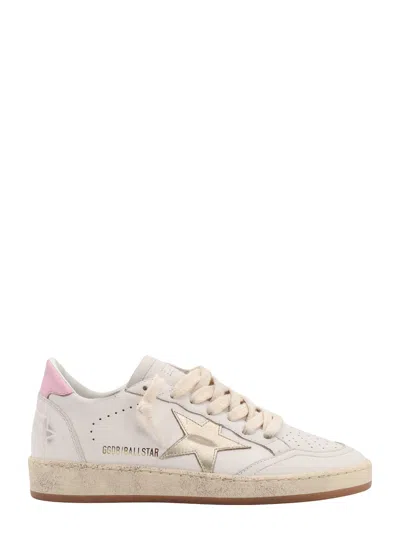 Golden Goose Ball-star Sneakers In White/platinum/orchid Pink