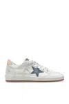 Golden Goose Ball Star Distressed Multicolored Sneakers In White/smoke Blue/peach