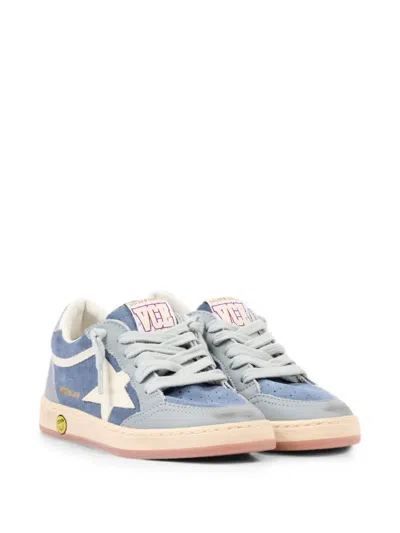 Golden Goose Kids' Ball Star Star-patch Distressed Sneakers In Blue