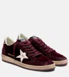Golden Goose Velvet Upper Suede Star And Heel In Burgundy