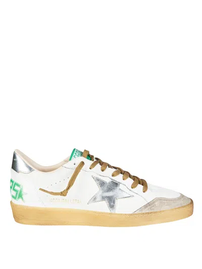 Golden Goose Ball Star Suede Glitter-star Low-top Sneakers In White