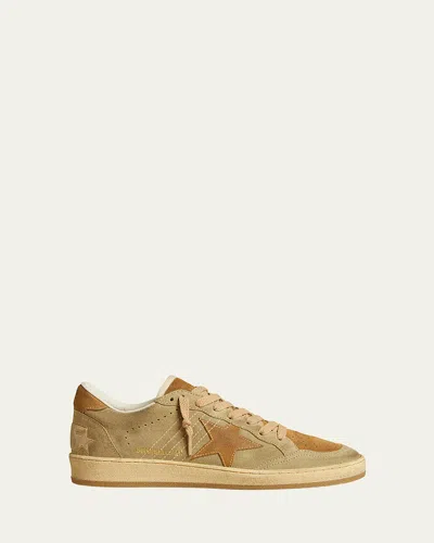 Golden Goose Ball Star Suede Low-top Sneakers In Brown