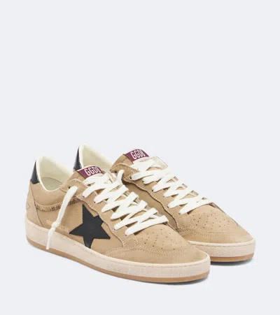 Golden Goose Beige Ball Star Leather Sneakers In Brown