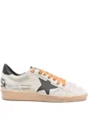 Golden Goose Ball Star Graffiti Details Suede Sneakers With Black Leather Star And Heel Tab Shoes In Gray