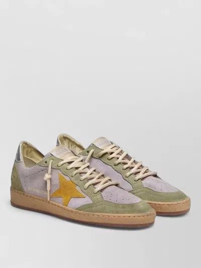 Golden Goose Ball Star Sneakers In Suede And Laminated Leather Heel In Multi