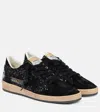 Golden Goose Sneakers Ball-star In Suede E Glitter In Black