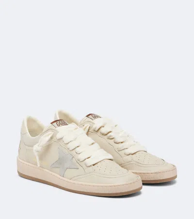 Golden Goose Ball Star Vintage-inspired Graphic Heel Leather Sneakers In Multi