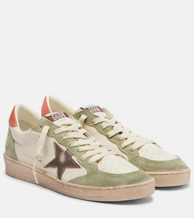 Golden Goose Ball Star Suede-trimmed Leather Sneakers In Multi