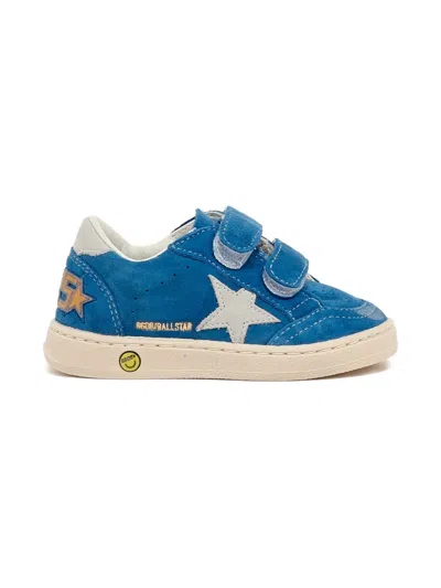 Golden Goose Kids' Ball Star Touch-strap Sneakers In Blue