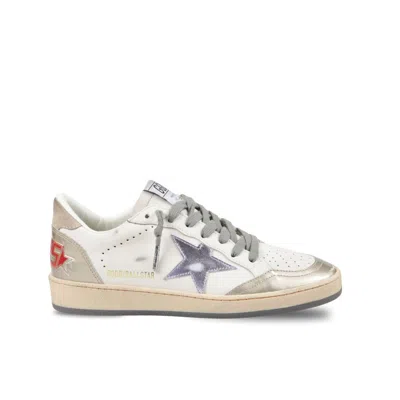 Golden Goose Ball Star Vintage Leather Sneakers In White