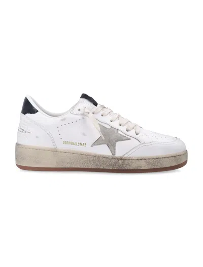 Golden Goose Ball Star White And Gray Leather Sneaker In Multi
