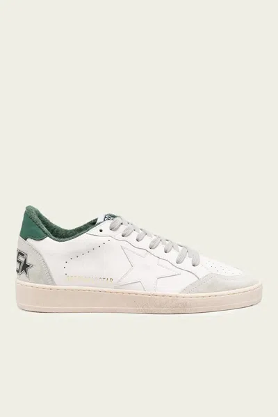 GOLDEN GOOSE BALL-STAR WHITE GREEN LEATHER MEN SNEAKER