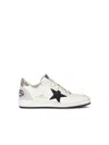 Golden Goose Ballstar Leather Upper And Toe Glitter Star And Heel Suede Spur Shoes