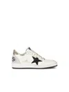 Golden Goose Ballstar Leather Upper And Toe Glitter Star And Heel Suede Spur Shoes