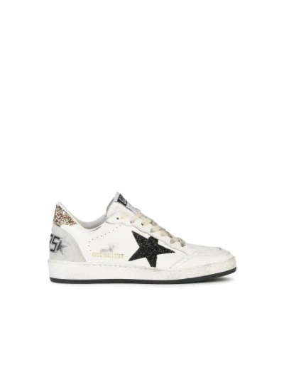 Golden Goose Ball Star Leather Sneakers In White