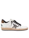 Golden Goose Ball Star White Leather Sneakers In Gray