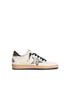 Golden Goose Ball Star Sneakers In White Leather In White