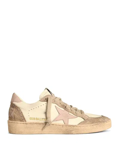 Golden Goose Ball Star White Leather Sneakers In Multi