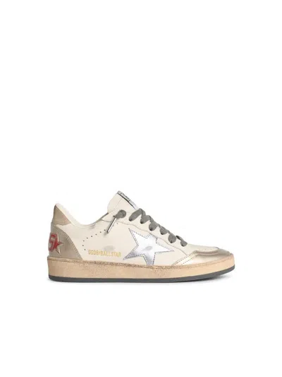 Golden Goose 'ball-star' White Leather Sneakers In Neutral