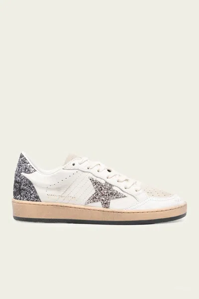 Golden Goose Ball-star White Silver Glitter Leather Sneaker